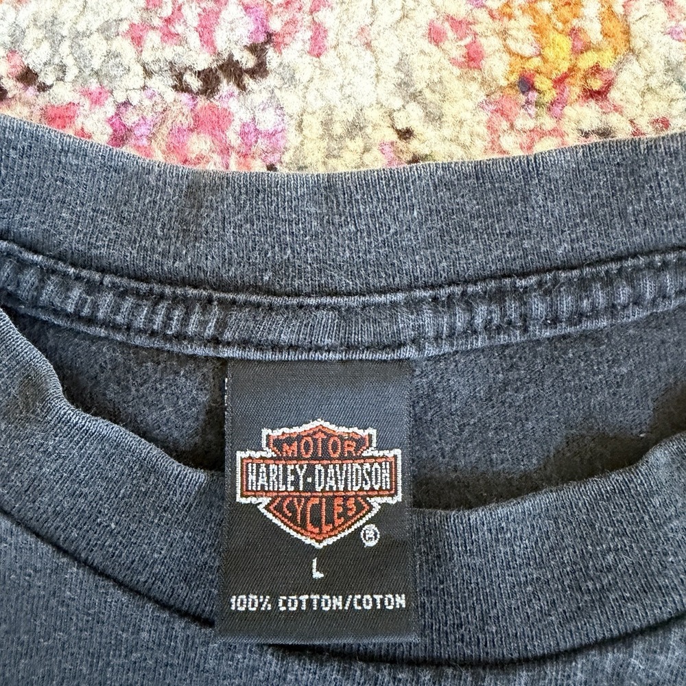 Vintage Y2K Harley-Davidson Biker T-Shirt Eagle Clinton IA Large - Picture 3 of 8